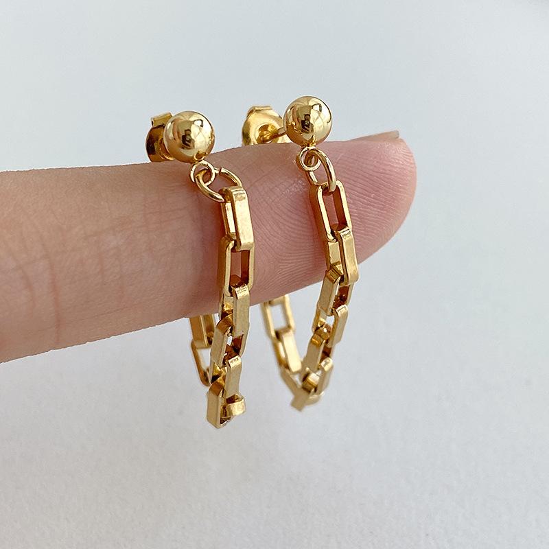 Stainless Steel earrings Trend Geometric vintage circular fashion tassel chain Earrings for women friends