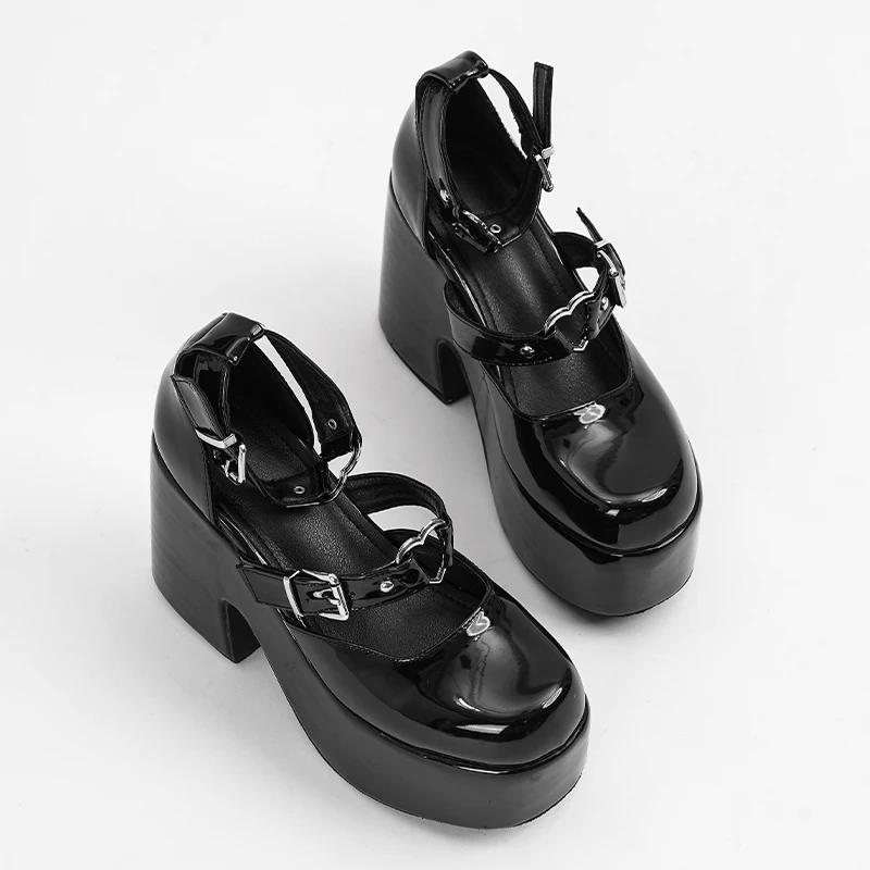 New Thick-heeled Waterproof Platform Round Head Rivets 12cm High-heeled Women's Large-sized Hollow Sandals Plus Size 34-43