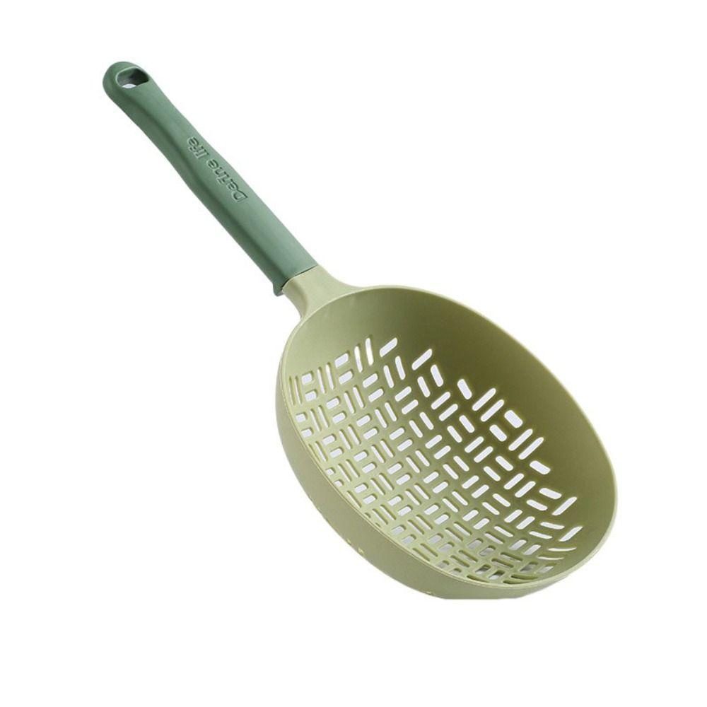 Anti-scald Slotted Spoon Long Handle Cooking Strainer Spoon Silicone Pasta Colander  Spaghetti