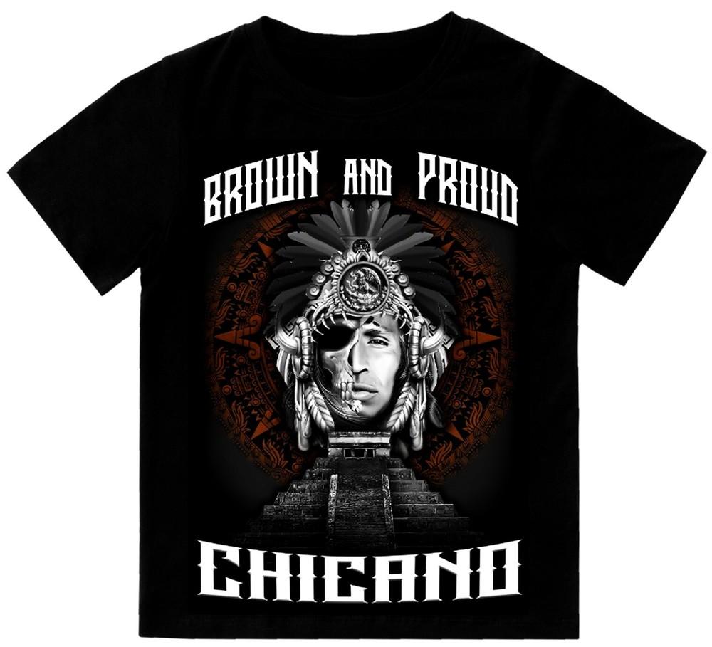 

Brown and Proud Chicano Azteca Aztlan Mens Heavyweight Unisex T-Shirt XL