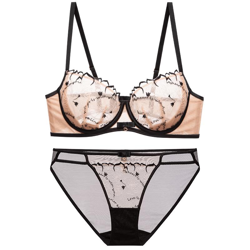 Odifen Women s Sexy Lace Embroidered Underwire Bra Set XB2325 L