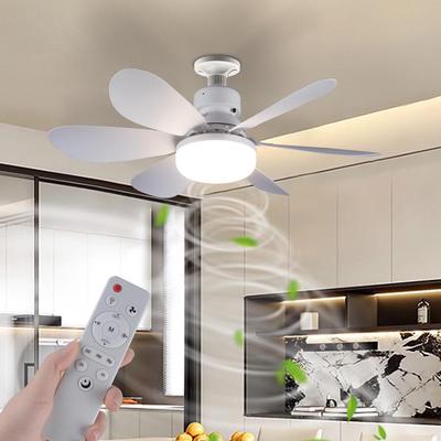 Ventilateur de Plafond LED 52CM avec Six Pales Amovibles et Réglages de Vitesse à Trois Niveaux Contrôlés par Télécommande
