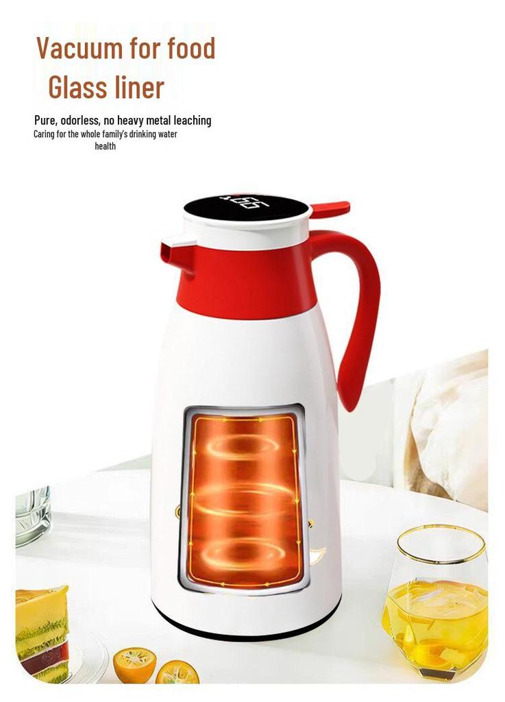 Large Capacity Insulated Thermos Flask with Glass Liner, 7-Hour Heat Preservation, Boiling Water Warming Pot, Hot Water Bottle for Home Use.