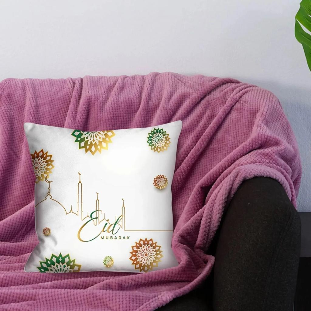 Ramadhan Decoration Eid Decorative Pillowcases Sofa Cushion Covers Bed Pillowcases Polyester Pillowcases Muslim Home Decor