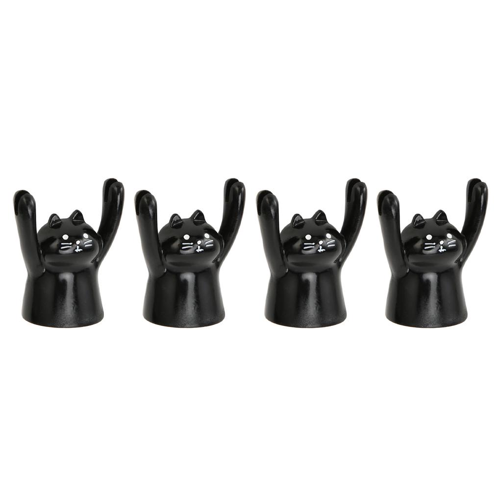 4Pcs Cartoon Photo Clip Cute Cat Resin Stable Eye Catching Animal Note Holder for Wedding Party