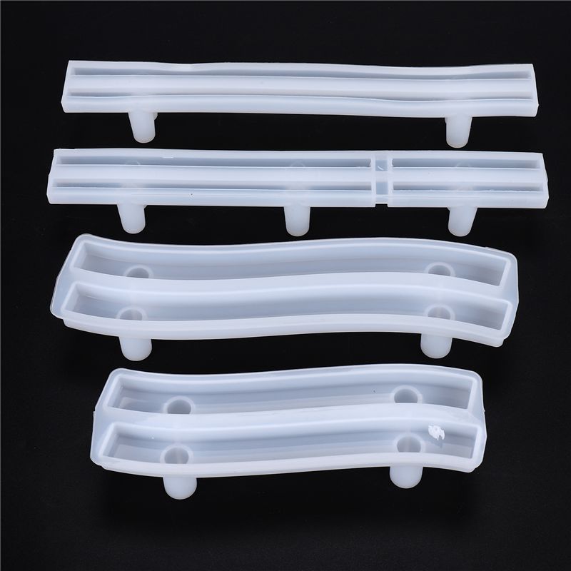 Easy Use 4 Set Tray Handle Resin Mold, Silicone Epoxy Casting Mold For DIY Cabinet Door Handles, Drawer Bar Pulls, Afrt Crafts