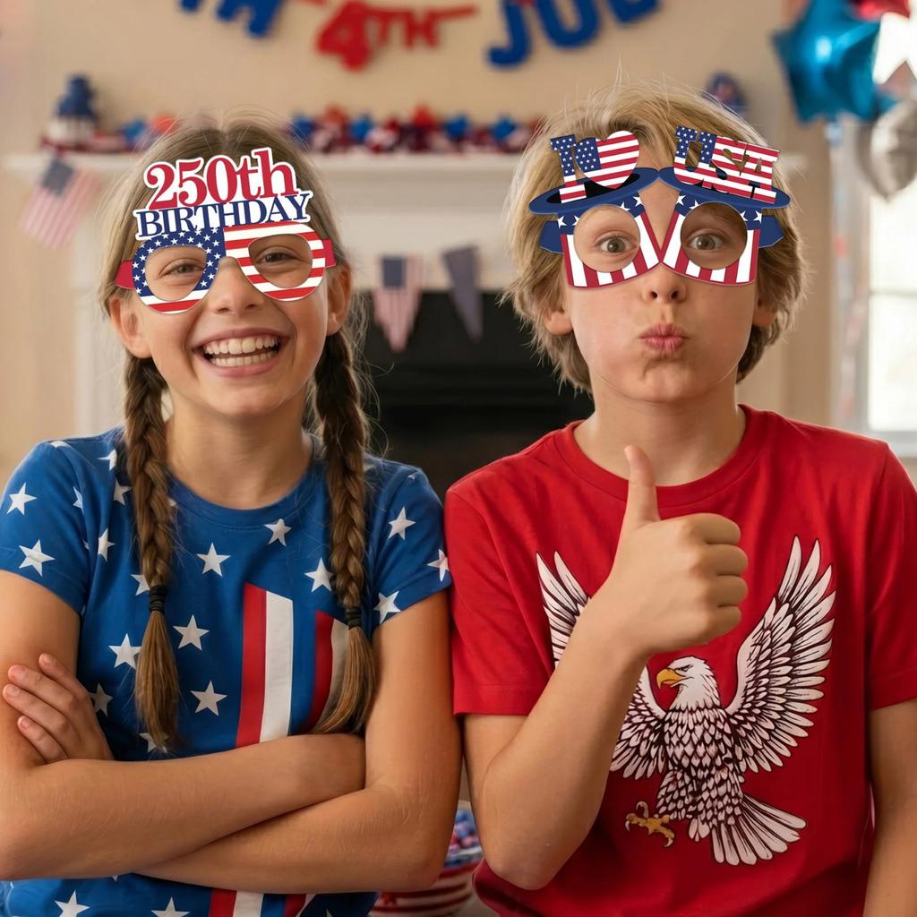 13Pack Glasses, Patriotic Photo Booth Props, American Flag Eyeglasses For Independence Day Party Decorations Favors