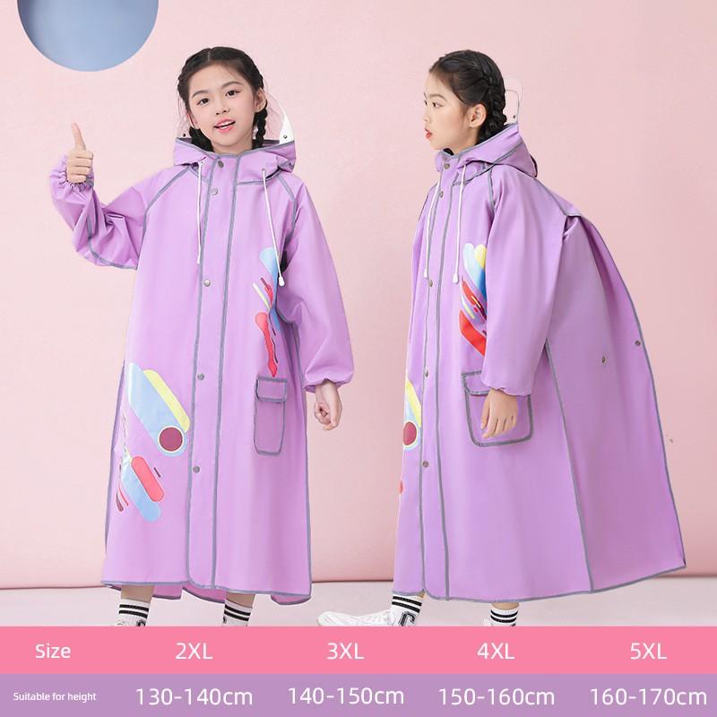 Raincoat for Children, Boys and Girls, Primary and Secondary School Students, with a Special Backpack Compartment, Long Full-Body Rain Poncho for