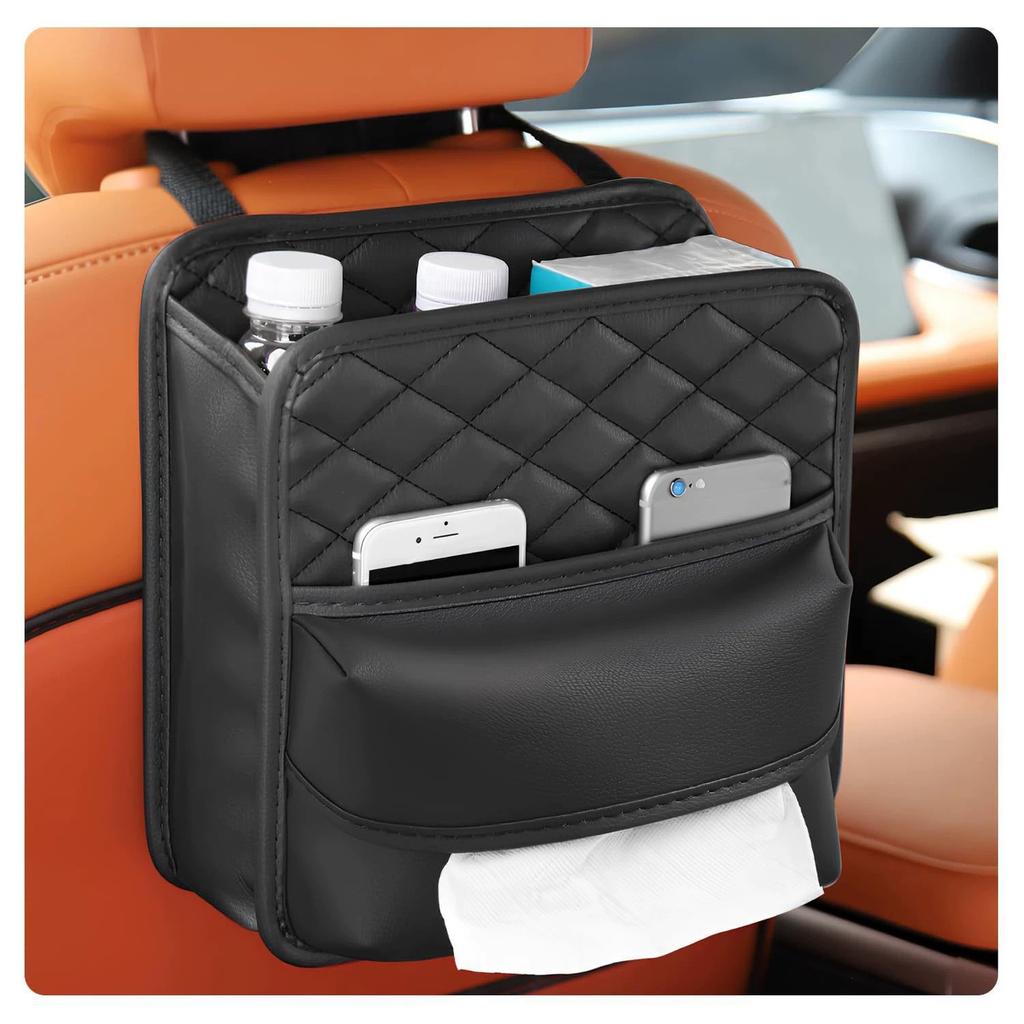 Car Organizer Multi-functional Car Seat Storage Bag  Hanging Car Seat Organizer Garbage Bag Suitable for Most Car