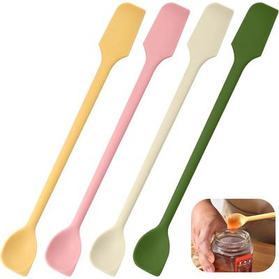 Mini Spatule din Silicon, Răzuitoare Mici Multifuncționale pentru Bucătărie, Cosmetice & Borcane, Amestecător Reutilizabil pentru Gem, Loțiune, Sticle Înguste & Subțiri, Colorate