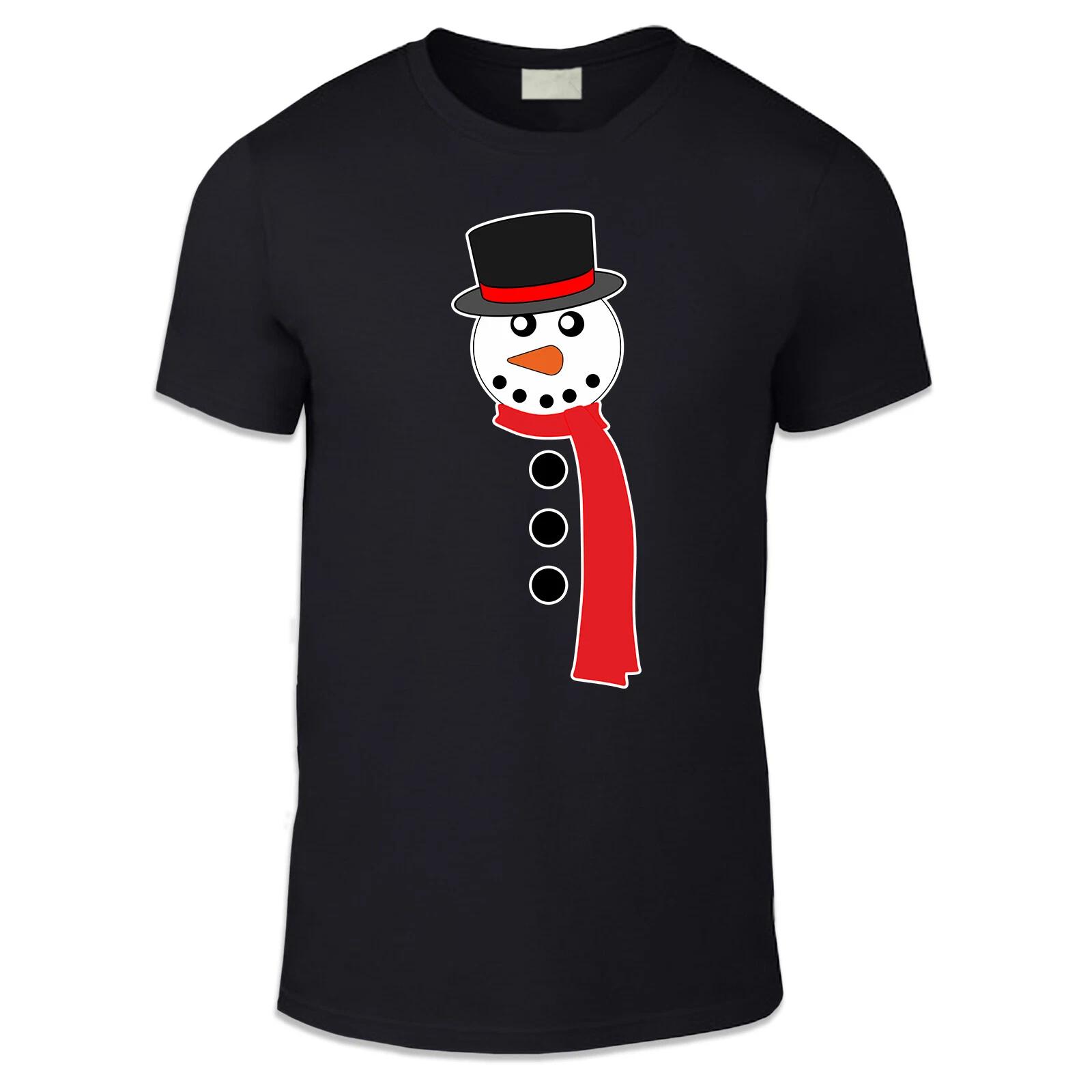 Snowman Scarf Adult Unisex T Shirt -Festive Fun Xmas Gift Party Fun Office 3XL