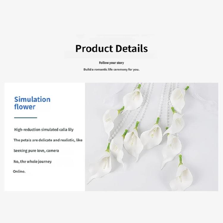 Stylish White Calla Lilies And Pearls Bridal Bouquets Photo Shoot Accessories For Wedding Parties And Sophisticated Decors