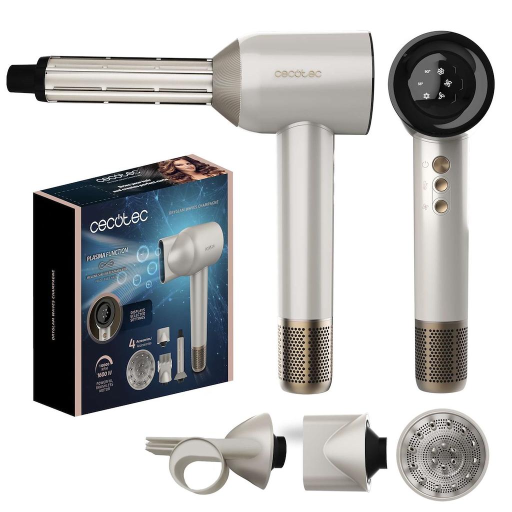 Cecotec Dryglam Waves Champagne Hair Dryer