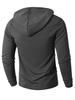 Men's Autumn/Winter Casual Hooded Long Sleeve Pullover with Drawstring and Button