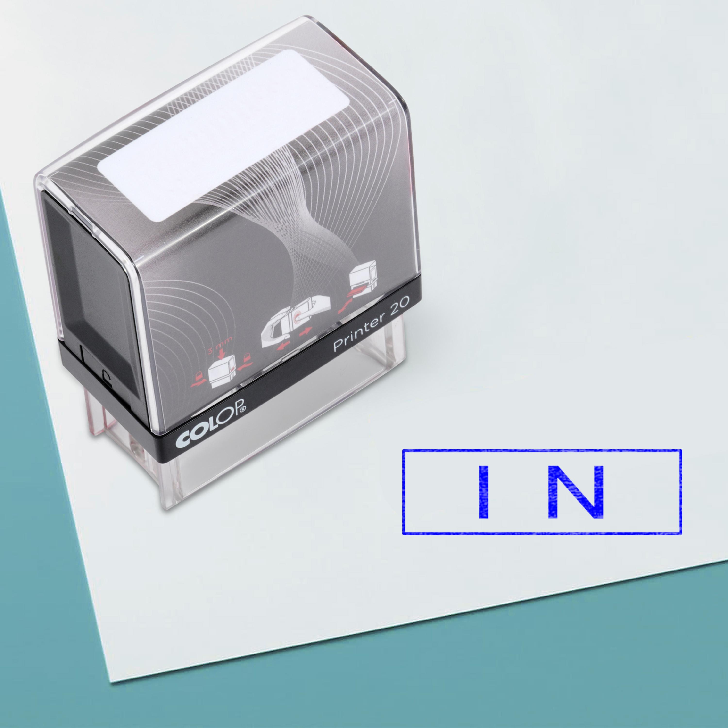 

Printtoo Self Inking Rubber Stamp Custom Colop Office Stationary P20 Mini Stamper 14 mm x 38 m синій