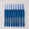 New Blue Silicone Handle Crochet Set, Sweater Knitting Tool, Blue Soft Handle Crochet 9 Pcs