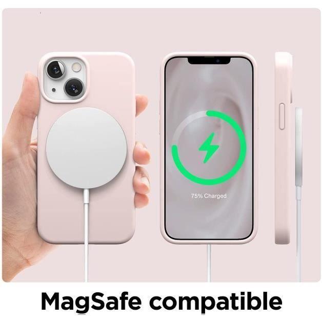 Coque en Silicone Premium Antichoc à 3 Structure Housse Protecion Pour Téléphone iPhone 13 (6.1''),Rose