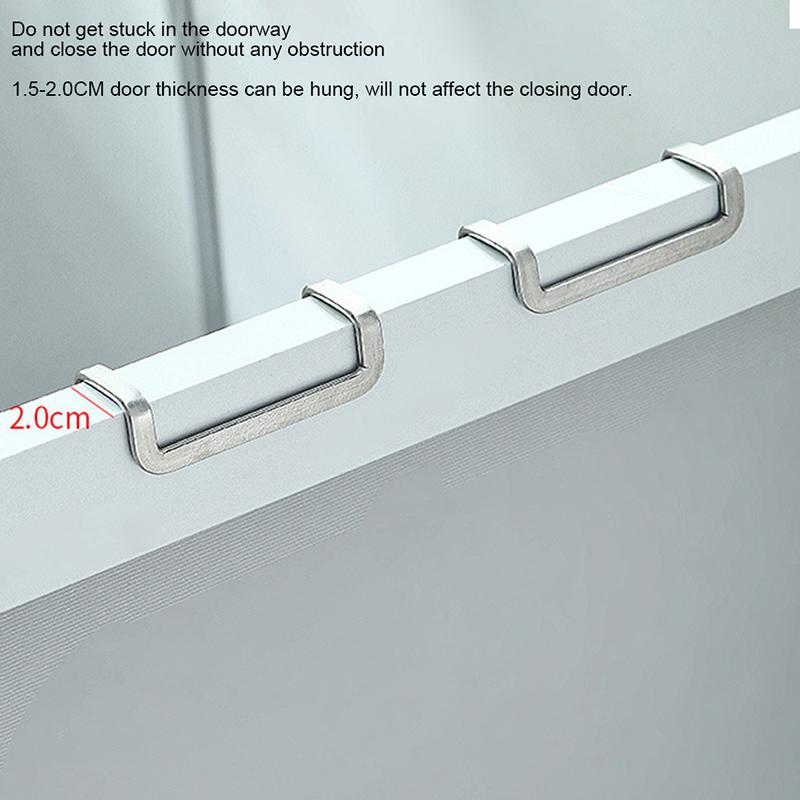 304 Stainless Steel Hook Free Punching Double S-Shape Hook Kitchen Bathroom Cabinet Door Back Type Coat Towel Storage Hanger