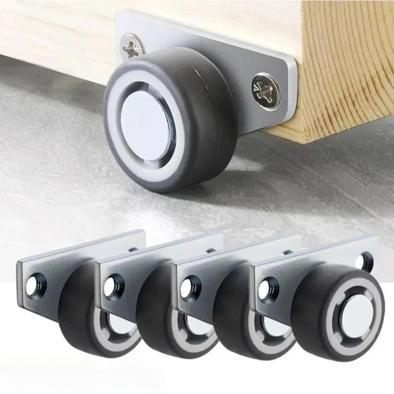 Side Mounted Drawer Casters 1/2/4Pcs Silent Wearproof Nylon Wheels for Kitchen Cabinet Furniture Repair Replacement