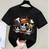 One Piece Monkey D Luffy Kids Cotton TShirt Adult Boys Girls Family Matching Casual Tee Cute Anime Print Summer Tops for Fans