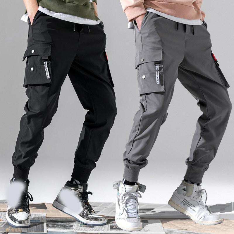 Autumn Winter Men's Lace-up Trousers, Overalls with Ties on The Legs, Warm Thick Sweatpants, Ankle-length Sportswear