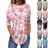 Womens T Shirts 3/4 Sleeve Shirts Solid Color Pullover Summer Spring Tops Blouses