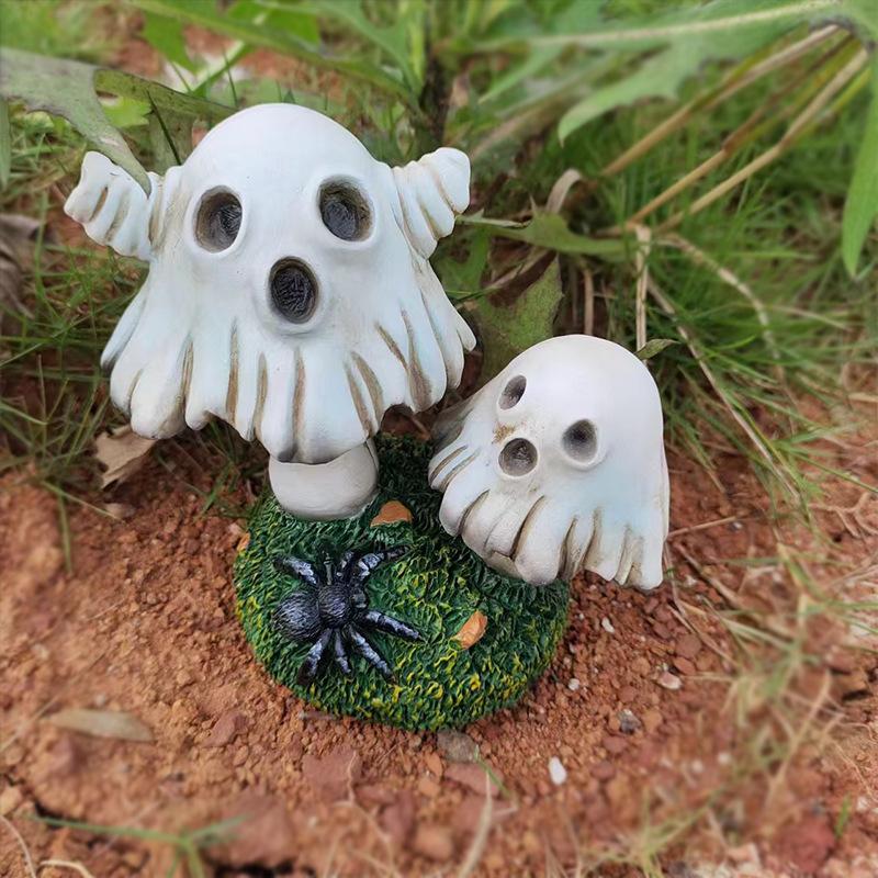 New Halloween Ghost Mushroom Ornaments Home Garden Decoration Ghost Horror Art