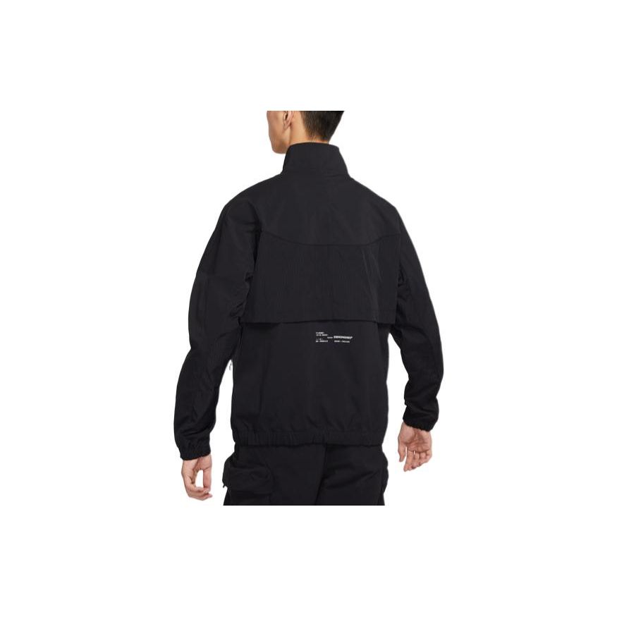 Jordan FW22 Logo Decal Zip Cardigan with Stand Collar Jacket Men Outerwear Black DQ8060-010