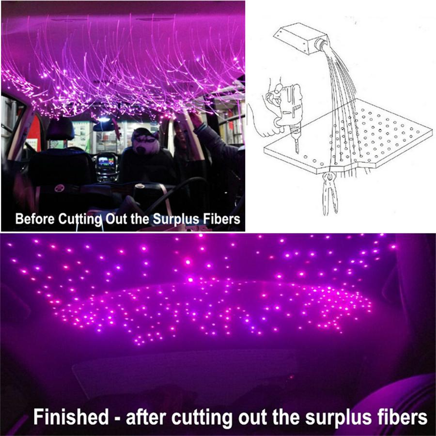 CAR 16W Twinkle RGBW Fiber Optic Light Bluetooth Remote Music Control Star Ceiling 300pcs 2M Cable