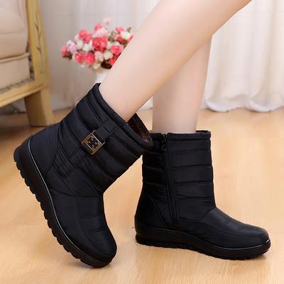 Winter Waterproof Buffalo Tendon Sole Mother Cotton Boots Plus Velvet Warm Short Boots Large Size Cotton Shoes Anti-ski Boots