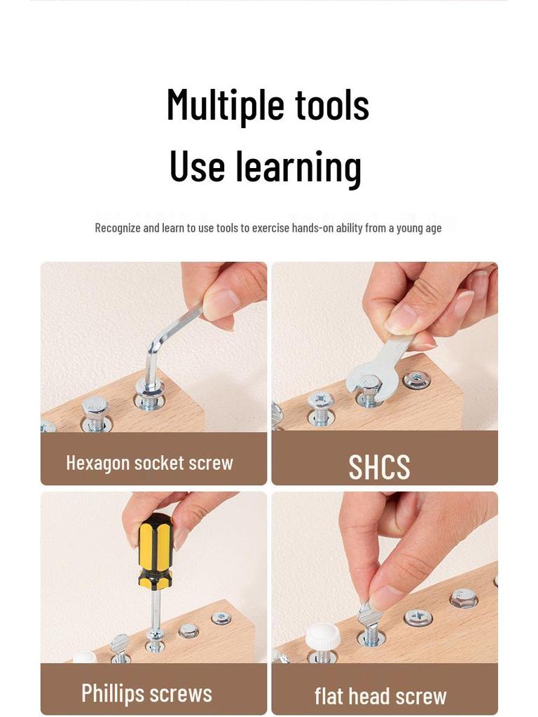 Montessori Screw Nut Workbench Toy for Young Children's Hand-Eye Coordination Development