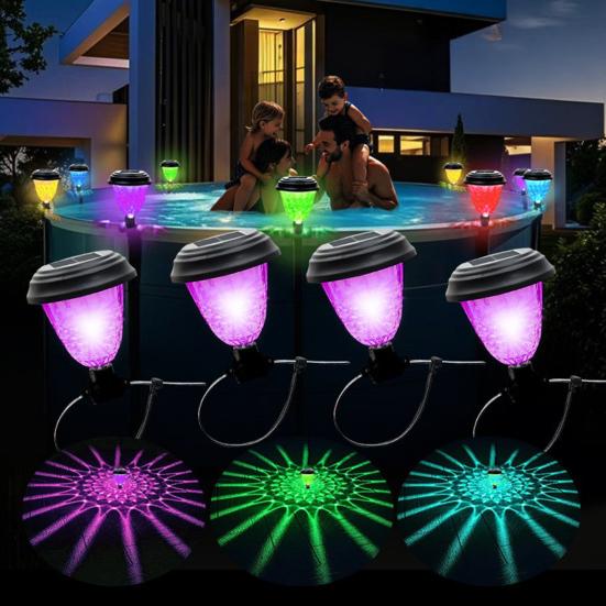 Solar Pool Light Automatic ON/OFF Easy to Install Multipurpose LED Energy Saving Waterproof Deck Fence Light
