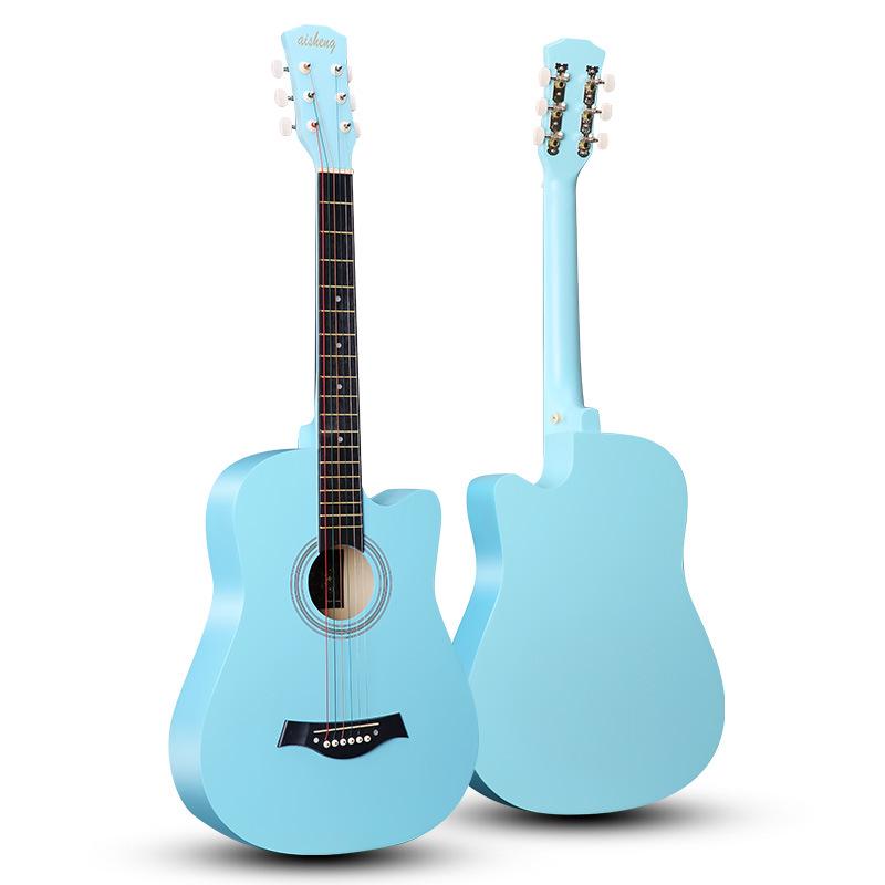 38-inch Wooden Folk Guitar for Beginner Practice