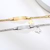 Personalized Butterfly Bracelet Name Customized for Gilrs Boy, Figaro Chain Link Wrist Jewelry Stainless Steel