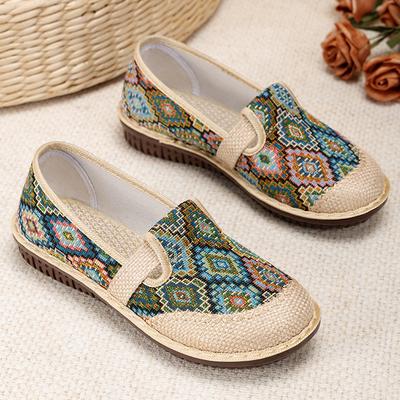Shoes Women's Summer New Breathable One-pedal Soft-soled Single Shoes Linen Comfortable Ethnic Style Old Beijing Casual Cloth Shoes