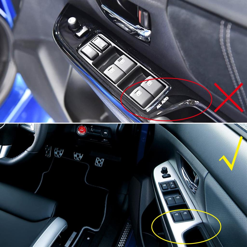 Fiber Style Door Switch Panel Window Lift Button Frame Window Decoration Protective Sticker for Subaru WRX S4 WRX STI Levorg Model and Impreza GP GJ