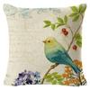 Village Style Rural Flower And Bird Sofa Pillow Cover Linen Spring Cushion Cover Car Waist Backrest Cover