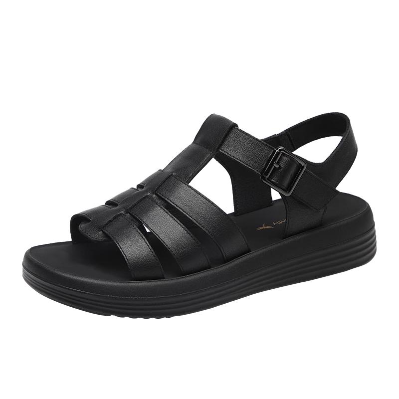 Red Dragonfly Women s Open-Toe Leather Flat Sandals 37