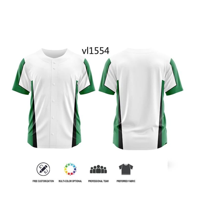 Men Button Sublimation Baseball Jersey Adults Custom Quick Dry Baseball Wear Uniforms Personal T-shirt Breathable Jersey TOP