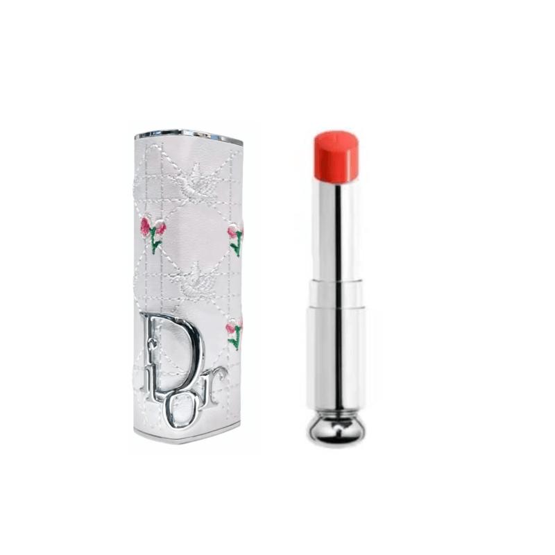 

DIOR Lipstick #667 Sakura white peach jelly + floral plaid shell without gift box gift bag белый