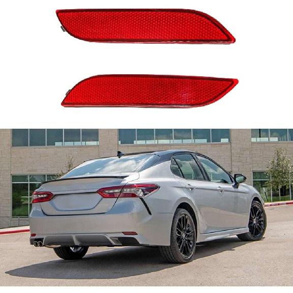 Car Rear Bumper Reflector, Brake Light Marker, Compatible with Toyota Camry 2018-2021, 81920-06060/81920-33020/ To1184110, 81910-06070/81910-33030/