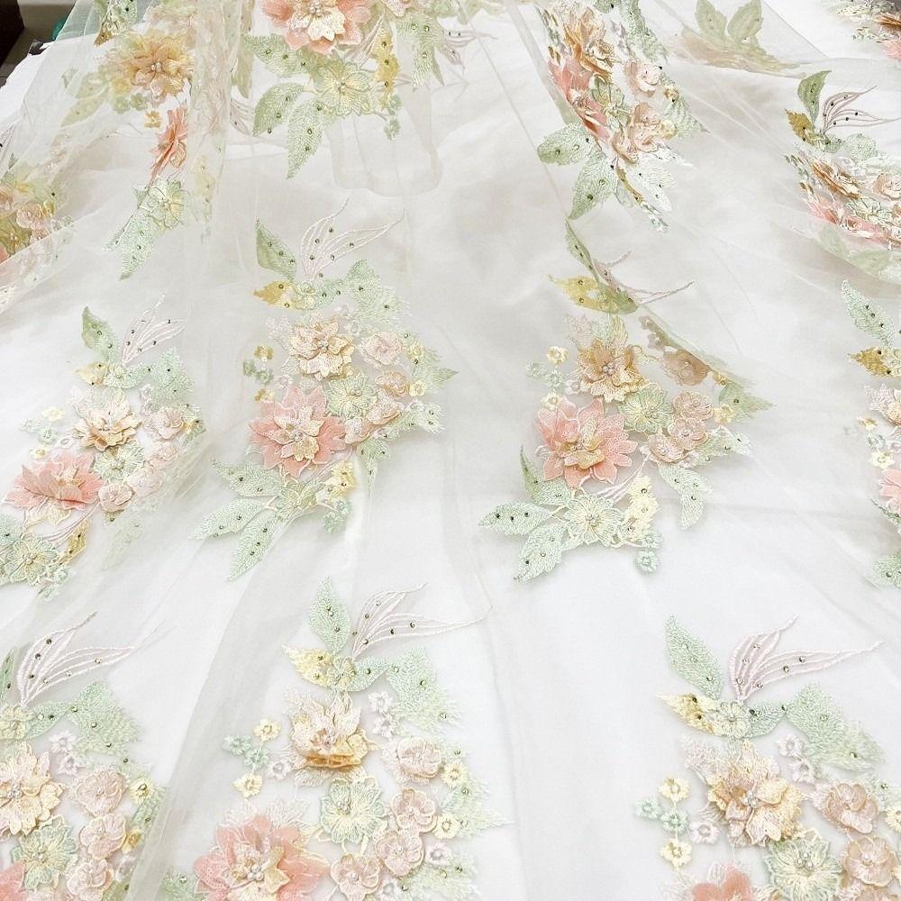 Delicate Flower Embroidered Patches Three-dimensional Clothes Patches  Wedding Dress