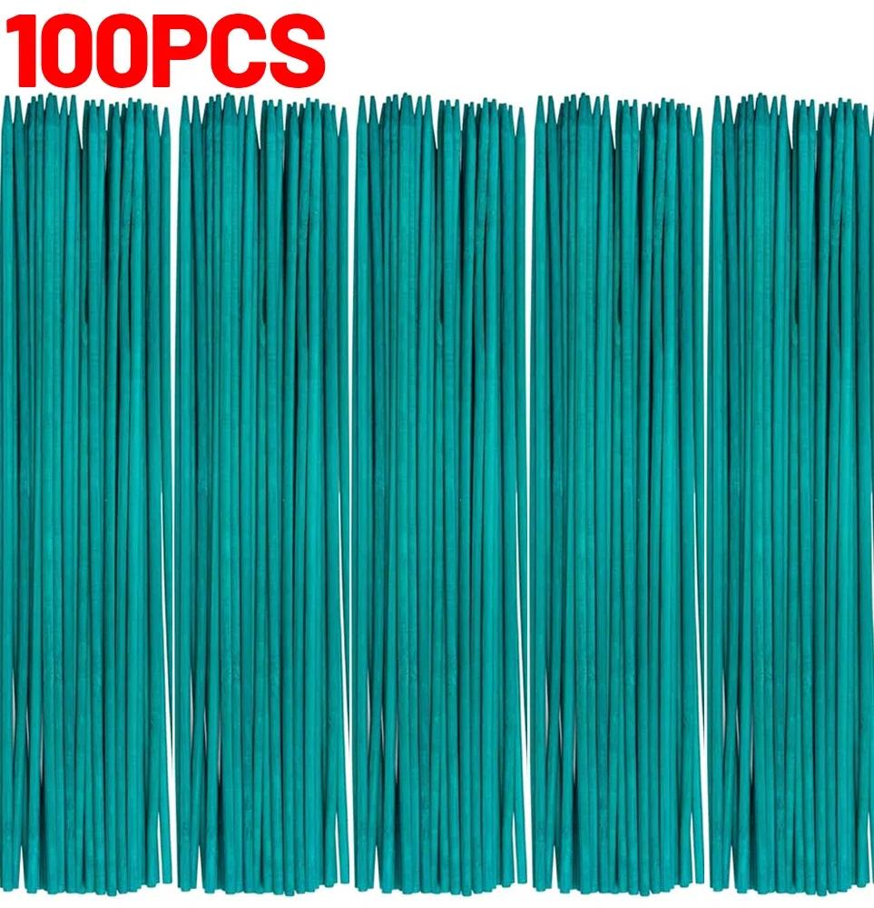 100/20x Plant Stakes Garden Green Single Stem Plant Support Stakes Sticks for Indoor Outdoor Vine Climbing Bracket Gardening