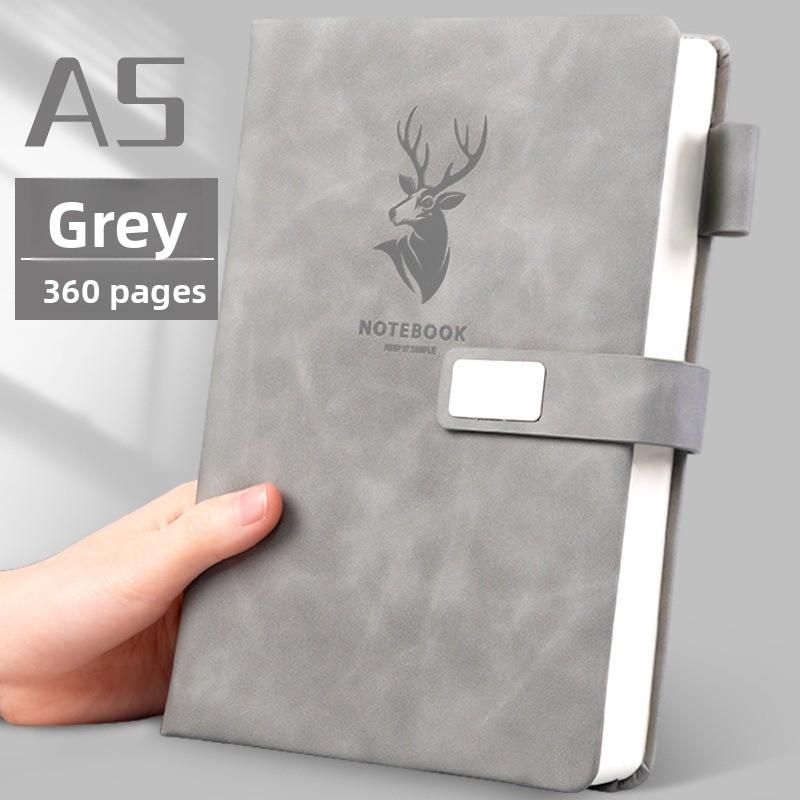 

1pcs Creative Faux Leather Notebook Student School and Office Schedule Planner Notebook for Daily Notes and Organization A5 сірий
