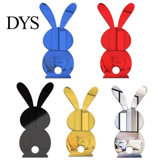 Wall Decal Sticker Decorative Attractive Solid Color DIY PVC Mirror Rabbit Shape Tile Decals Home Decor Dorm