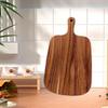 Acacia Wood Cutting Board Cheese Kitchen Use Countertop Decorative with Handle for Pizza