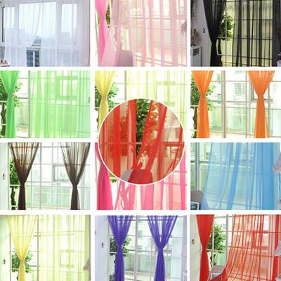 Wedding Party Decor Pure Color Valances Door Window Curtain Drape Panel Sheer