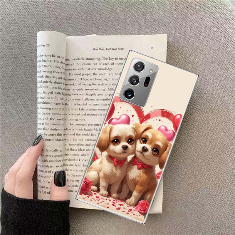 Lovely Puppy Heart Dogs Phone Case for Samsung A17 A37 A57 A54 A14 A24 A34 A07 A04S A02S A12 A22 A32 A52S A16 A26 A36 A56 A72 Ga