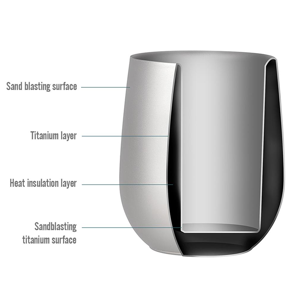 120ml Ultralight Ti Double Wall Insulated Water Cup Tea Cup Mug for Outdoor Camping Hiking