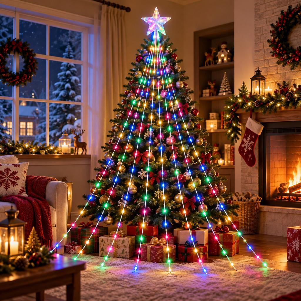 Christmas Tree Lights, Outdoor Holiday Decorative String Lights for Yard and Patio